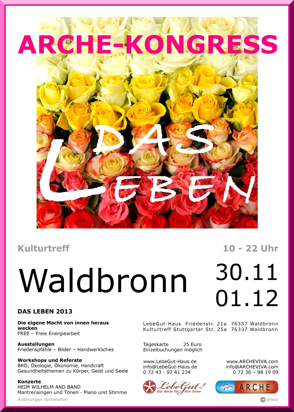 ARCHE-Plakat Keltern-Weiler ARCHE-KONGRESS Waldbronn-Reichenbach