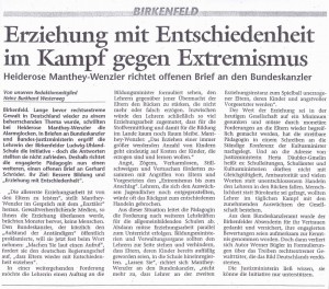 Medienoffensive von Heiderose Manthey aus dem Jahr 2000 "Erziehen mit Entschiedenheit im Kampf gegen Extremismus" - Diese Form von Erziehung war nicht vom System gewollt.