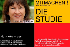 Drucken Sie diese Karte aus und verschenken Sie die Aufforderung zum Mitwirken an der Studie in ihrem Familien-, Freundes- und Bekanntenkreis. Vielen Menschen sind die Auswirkungen von kid - eke - pas immer noch nicht bewusst: Kinderseelen und Kinderkörper werden runiert. Gezielt !