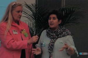 Heiderose Manthey interviewt Andrea Jacob im Europäischen Parlament in Brüssel.